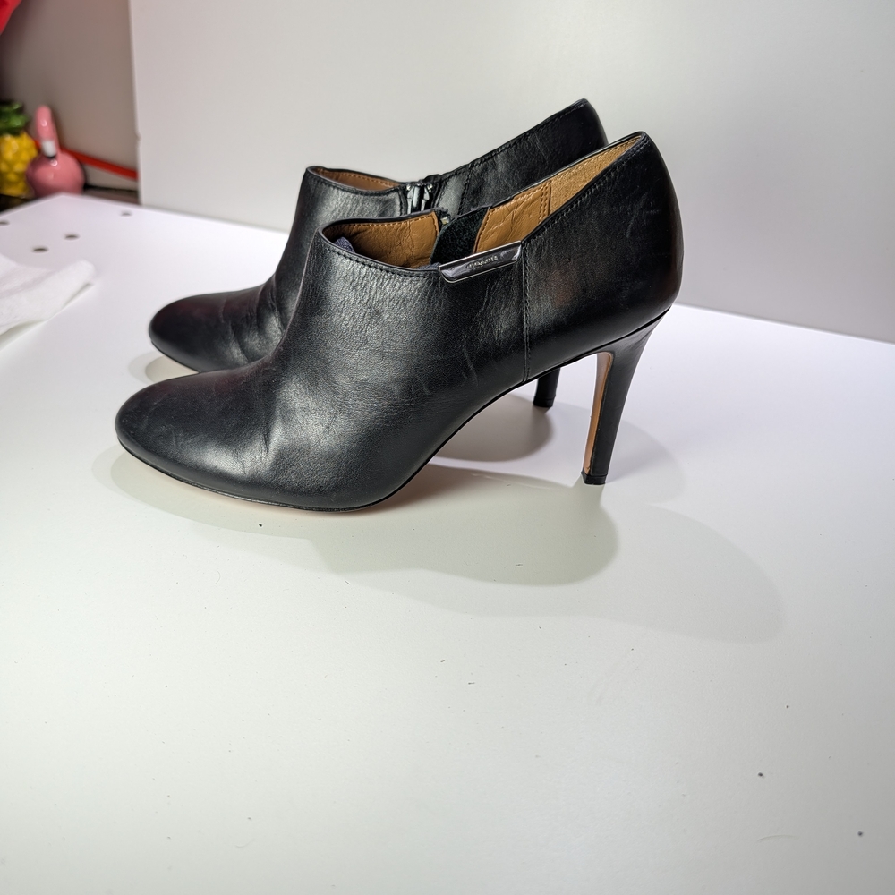 Coach Black Leather Women's Ankle Booties - Classic High Heel